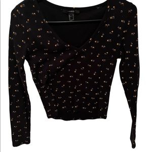 black floral long sleeve